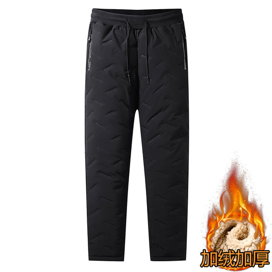 Cotton pants plus velvet and thickened lamb velvet casual and versatile winter large size pants men's warm sweatpants sports trend 7XL