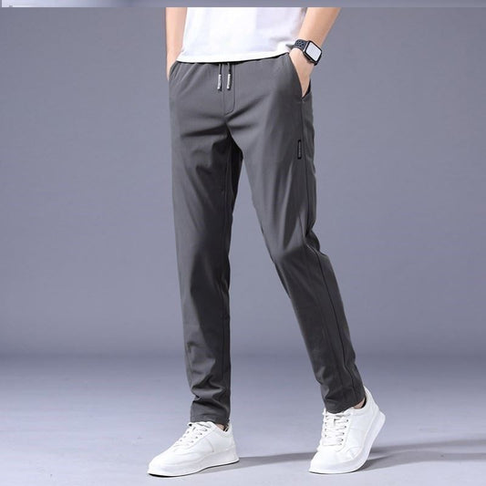 Hong Kong fashion brand pants men's summer thin casual pants Korean version trend loose straight sports pants trend long pants