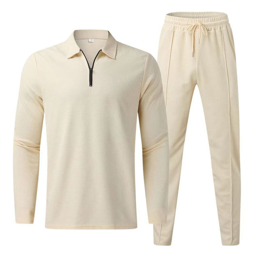Wish independent station cross-border European and American Amazon European size long-sleeved trousers two-piece sports casual men's suit